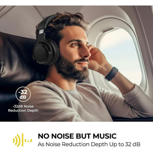 COWIN Bluetooth Headphones Active Noise Cancelling Headphones Wireless Headphones Over Ear with Mic Deep Bass, Comfortable Protein Earpads, 30 Hours Playtime for Travel/Work, Black Cowinaudio 