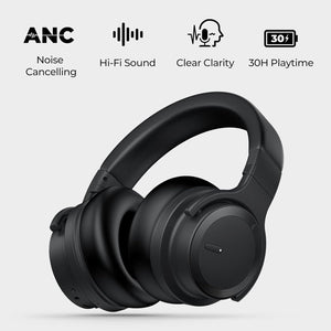 COWIN Bluetooth Headphones Active Noise Cancelling Headphones Wireless Headphones Over Ear with Mic Deep Bass, Comfortable Protein Earpads, 30 Hours Playtime for Travel/Work, Black Cowinaudio 