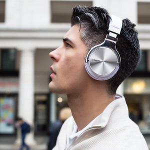 COWIN E7 PRO [2018 Upgraded] Active Noise Cancelling Headphones Bluetooth Headphones with Microphone Deep Bass Wireless Headphones Over Ear 30H Playtime - White Cowinaudio 