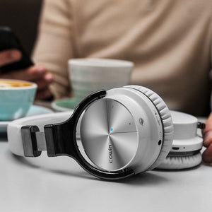 COWIN E7 PRO [2018 Upgraded] Active Noise Cancelling Headphones Bluetooth Headphones with Microphone Deep Bass Wireless Headphones Over Ear 30H Playtime - White Cowinaudio 