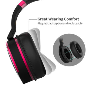 COWIN E8 [Upgraded] Active Noise Cancelling Bluetooth Headphones with Microphone Hi-Fi Deep Bass Wireless Headphones Over Ear 20 Hour Playtime for Travel/Work/TV/Computer/Phone - Rose Cowinaudio 