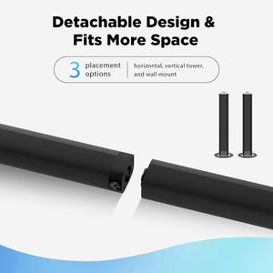 COWIN Sound Bar for TV 2 in 1 Separable Bluetooth Soundbar Home Theater Speakers with Arc/Optical/AUX Connect Cowinaudio 