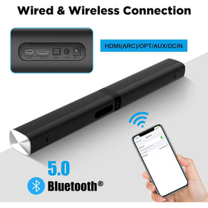 COWIN Sound Bar for TV 2 in 1 Separable Bluetooth Soundbar Home Theater Speakers with Arc/Optical/AUX Connect Cowinaudio 