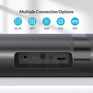 Cowin Sound Bar with Subwoofer, 110W Sound Bar for Smart TV with Adjustable Deep Bass & Volume Boost & 3 EQ Modes, Bluetooth/ARC/Opt/AUX, Detachable Soundbar for TV/PC/Gaming/Projector Cowinaudio 