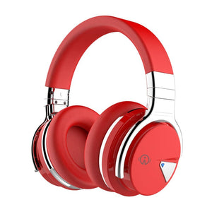 E7 Active Noise Cancelling Wireless Bluetooth Over-ear Headphones，Red Headphone Cowinaudio 
