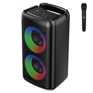 Karaoke Machine for Adults, Portable Wireless Speaker with 1 wired Microphones, Outdoor, Supports USB/TF/AUX, Ideal Gifts for Family, Music Lover Cowinaudio 