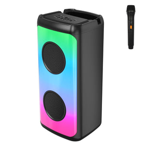 Karaoke Machine, Portable Bluetooth Karaoke Speaker with 1 Wired Microphones for Adults Kids with LED Lights, Supports AUX/USB/TF for Home Party Cowinaudio 