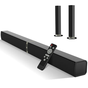 Mzeibo 60W 32 Inch Detachable 5.0 Sound Bar Black 127V Bluetooth 5.0 Optical HDMI AUX With Remote Control Home & Party Home Theaters Cowinaudio 