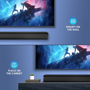 Sound Bar, Sound Bars for Smart TV Bluetooth 5.0 Soundbar 50W 17Inch Small Soundbars with ARC/Optical/AUX Connection, Soundbar Surround Sound Bars for Home Theater Audio Cowinaudio 