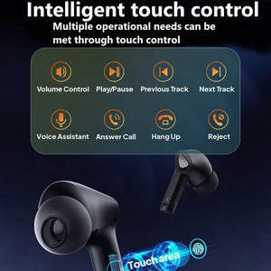 True Wireless Bluetooth Earbuds with Smart LED Display Charging Case , Bluetooth 5.0 Earbuds in-Ear TWS Stereo Headphones, IPX7 Waterproof in Ear Earphones, Black Cowinaudio 