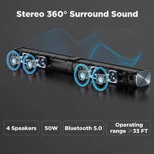 TV Sound Bar, 31-inch Split Soundbar Wired and Wireless Bluetooth 5.0 Soundbar Speaker Home Theater System with HDMI, Optical, RCA, Aux Connection Remote Contro Cowinaudio 