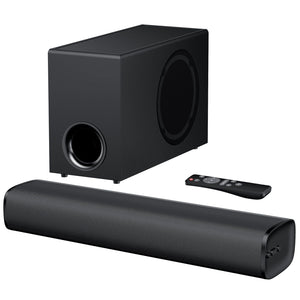Upgraded Bluetooth Sound Bar for TV with Subwoofer, Deep Bass, ARC/Optical/AUX/Bluetooth Connect, Surround Sound System for PC/Gaming/Projectors/Gift Cowinaudio 