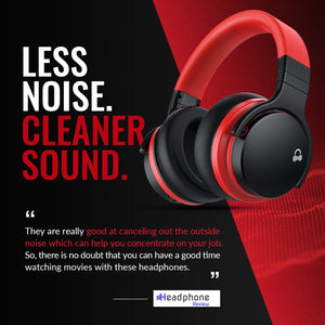 E7 Basic C Active Noise Cancelling Headphones Bluetooth Headphones Wireless Headphones, Red Headphone Cowinaudio 